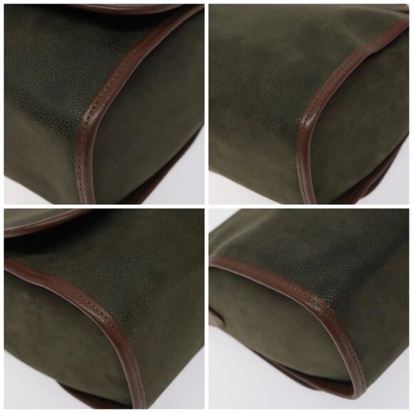 Burberrys Shoulder Bag Suede Leather Khaki Auth BA2418 - Picture 14 of 16